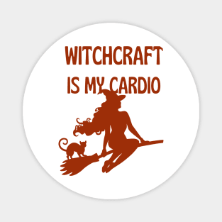 Witchcraft Is My Cardio Vintage Halloween Bat Black Cat Spooky Goth Witch Thrift Store Emo Horror Retro Super Cool Best Gift Magnet